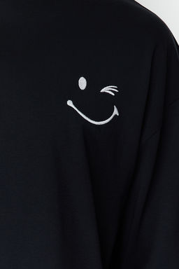 TRENDYOL MAN Siyah Oversize/Genis Kesim Nak?sl? %100 Pamuklu T-Shirt TMNSS21TS3685 - Trendyolmilla фото 5