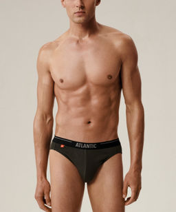 ATLANTIC 3MP-094 Трусы спорт Solid - набор (3 шт.) темно-фиолетовый + черный + темный хаки  фото 2
