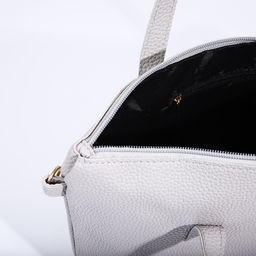 Сумка - шоппер женская на молнии, 43×13×30 см, однотонная, серая