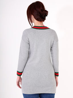 Туника-свитер серая больших размеров - Almond фото 4