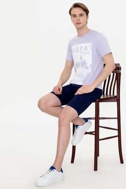 U. S. Polo Assn Мужская сиреневая футболка с круглым вырезом