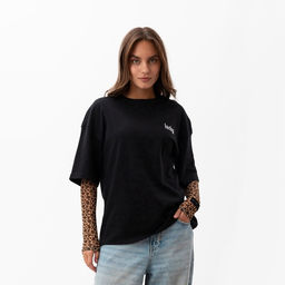 Футболка женская MIST Lucky, размер S-M, чёрная