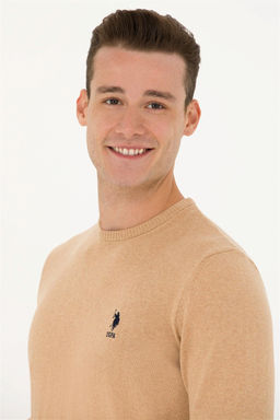 U. S. Polo Assn Мужской базовый свитер песочного меланжа - U.s. polo assn фото 2