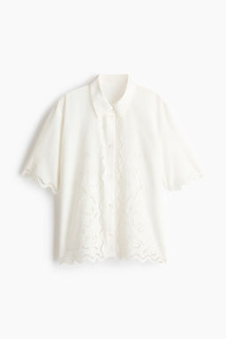 Camisa playera de algod?n con bordado ingl?s