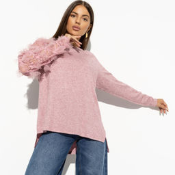 Свитшот с объемным кружевом Модная хроника (rose)