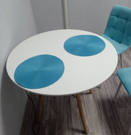 Салфетка для сервировки (мат на стол) 38см, круглая, бирюзовая, Y6-2542 (326270) /DANIKS/