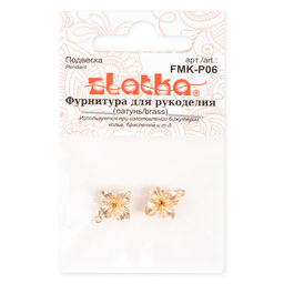 Zlatka Подвеска FMK-P06 цветок 12 х 10 мм 5 х 2 шт 02 под золото  фото 3