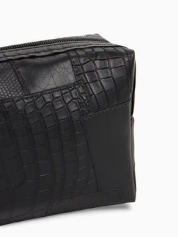 Косметичка ONE COLOR, на молнии, искусственная кожа, чёрная