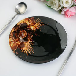 Тарелка «Золотые цветы», 20 см