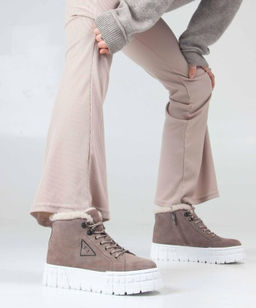 Ботинки 243.212131w. Капучино замша / Шерсть