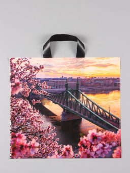 Цена за 50 шт. Пакет "Дунай", полиэтиленовый с петлевой ручкой, 38 х 34 + 3 см, 70 мкм