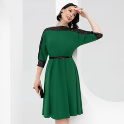 Платье Парижский десерт (изумруд с ремешком) - Charutti фото 8