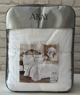 КПБ AKAY SATIN BEAYZ с одеялом белый евро