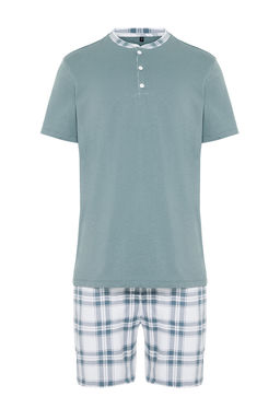 TRENDYOL MAN Yesil %100 Pamuk Regular Fit Ekose Orme Sortlu Pijama Tak?m? THMSS21PT0326 - Trendyolmilla фото 8