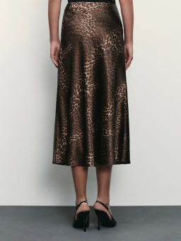 Атласная юбка с принтом / Zarina  фото 5