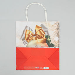 Пакет крафтовый С Новым годом, 22 25 12 см - Доступные радости фото 5