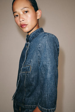 BLAZER DENIM CROPPED ZW COLLECTION / Azul - Zara фото 7