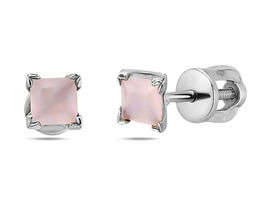 Серьги, розовый кварц, Ю-25005р