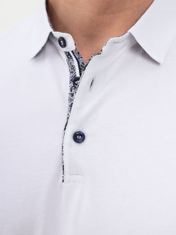 Джемпер мужской с воротником поло короткий рукав GREG G144-KO1246T-SAS5000 (белый)  фото 2