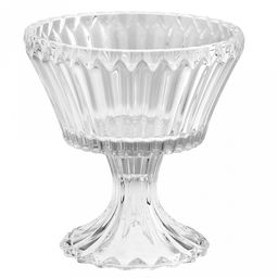 Конфетница стеклянная "Прага" 1л, д17см, h18см, внутренний д16см, основание д12см, на ножке, в коробке (Китай)