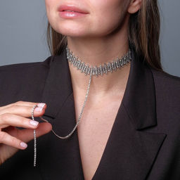 Чокер Лёд манящий, цвет белый в серебре