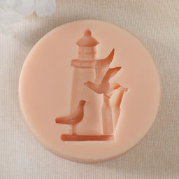 Молд силикон "Маяк с чайками" 7х5х1 см