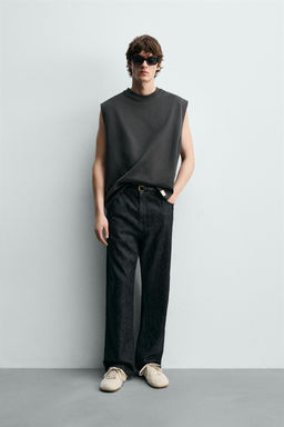 CAMISETA TANK RELAXED FIT / Gris Antracita