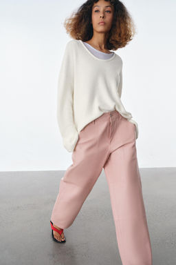 PANTAL?N PIEL 100% ZW COLLECTION LIMITED EDITION / Rosa - Zara фото 5