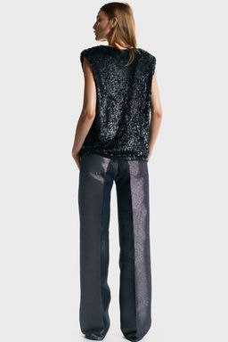 Top de lentejuelas con hombreras - H&m фото 4