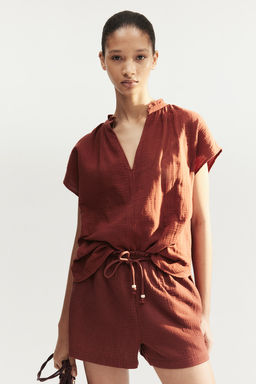 Pantalon corto en muselina
