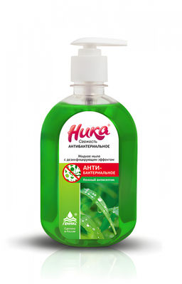 ///Жидкое мыло 0,5л. НИКА-Свежесть с дозатором антибактериальное арт. 43033 (506) НИКА