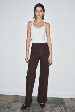 JEANS ZW COLLECTION WIDE LEG TIRO ALTO / Marr?n