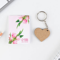 Цена за 3 шт. Подарочный набор: блокнот и брелок "Для самой нежной. 8 марта"