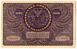 Банкнота 1000 марок 1919 года Польша
