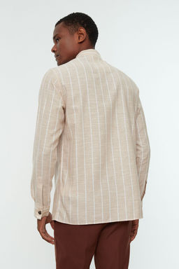 TRENDYOL MAN Bej Regular Fit Gomlek Yaka Cizgili Gomlek TMNSS22GO0032 - Trendyolmilla фото 2