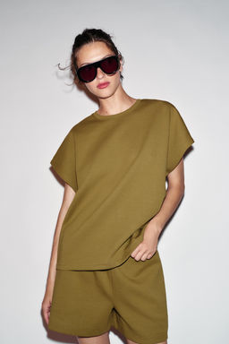 CAMISETA INTERLOCK MANGA JAPONESA / Oliva - Zara фото 2