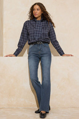 Mavi Normal Bel Az Esnek Flare _spanyol Pa_a Jeans TWOSS26JE00010 - Trendyolmilla фото 2
