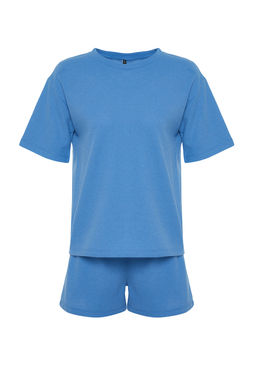 Trendyolmilla Siyah Waffle Kumas Sortlu Orme Pijama Tak?m? THMSS22PT0524  фото 8