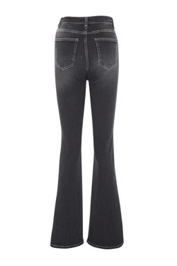 TRENDYOLMILLA Siyah Kontrast Dikisli Yuksek Bel Flare Jeans TWOSS22JE0460  фото 8