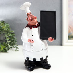 Фигура полистоун «Повар с доской для меню», 27×10×15 см