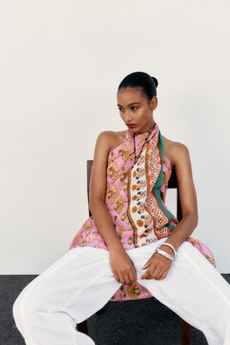 PRINTED SCARF WITH COTTON - Zara фото 2