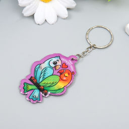 Цена за 12 шт. Брелок ПВХ Попугайчики неразлучники мягкий 6х4 см - Simaland фото 5