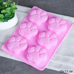 Форма для конфет мармелада и льда 6 ячеек силиконовая Лапки / R-101 /уп 120/ 18,5*14*1,5 см