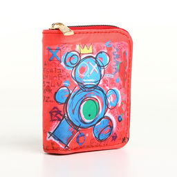 Кошелёк на молнии Crazy bear, маленький, красный