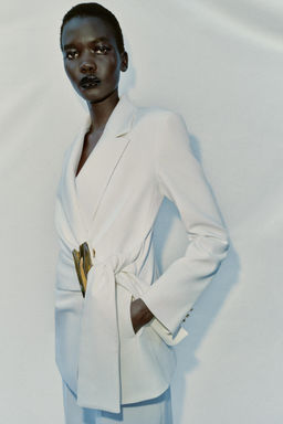 BLAZER CRUZADA HEBILLA / Blanco roto - Zara фото 3