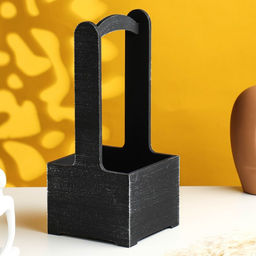 Кашпо - ящик деревянный Прованс 13,5х13,5х30 см черный - Дарим красиво фото 2