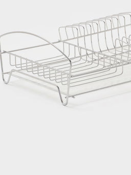 Сушилка для тарелок и кружек с поддоном 39*25*12 см, цвет хром