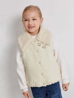 ACOOLA / Жилет (утепленный) детский для девочек Affogato бежевый  фото 4