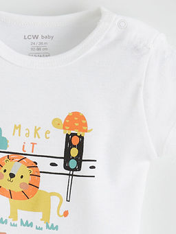 Bask?l? Erkek Bebek ??t??tl? Body