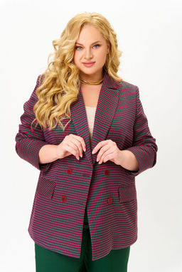 Жакет Swallow 816 Зелёно-бордовая мелкая гусиная лапка фото 2